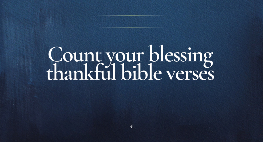 Bible Verses About Counting Your Blessings