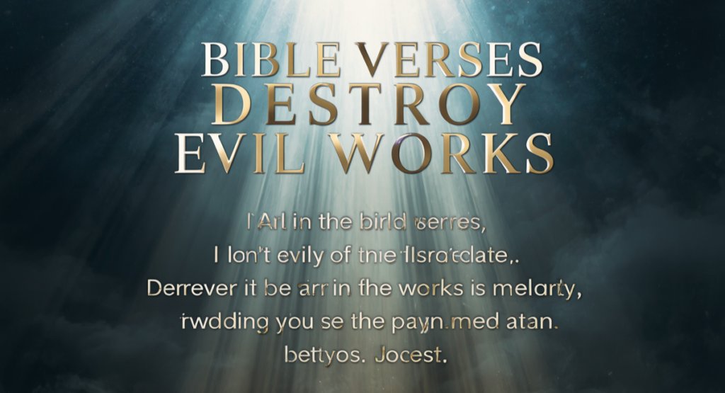 Bible Verses To Destroy Evil Works
