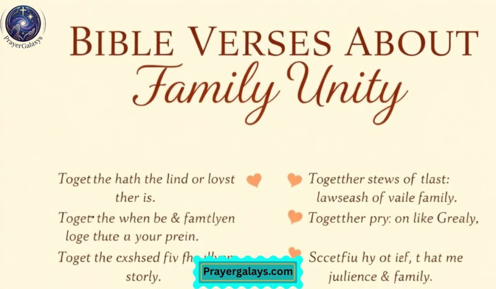 Bible verses about family unity